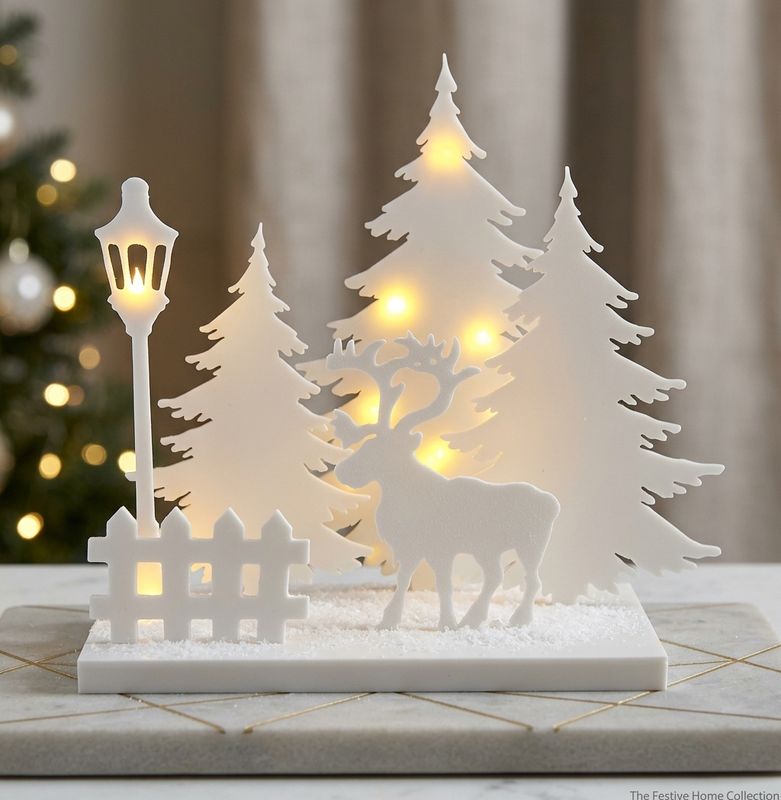 Diorama Navideño 3D "Bosque Encantado" con iluminación LED