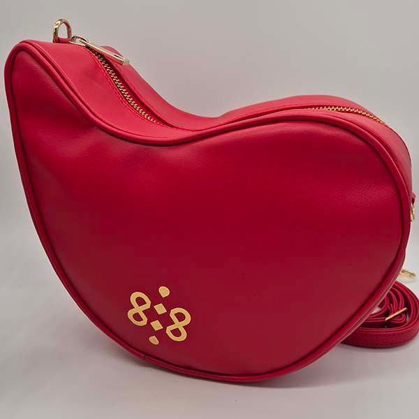Leaf-shaped Shoulder Bag (Bright Red)