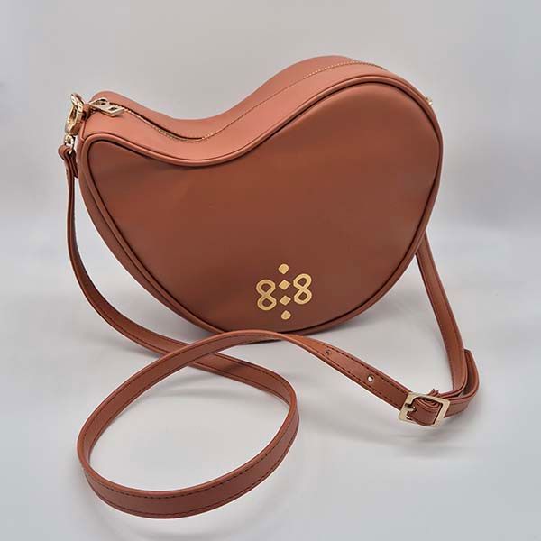 Leaf-shaped Shoulder Bag (Brown)