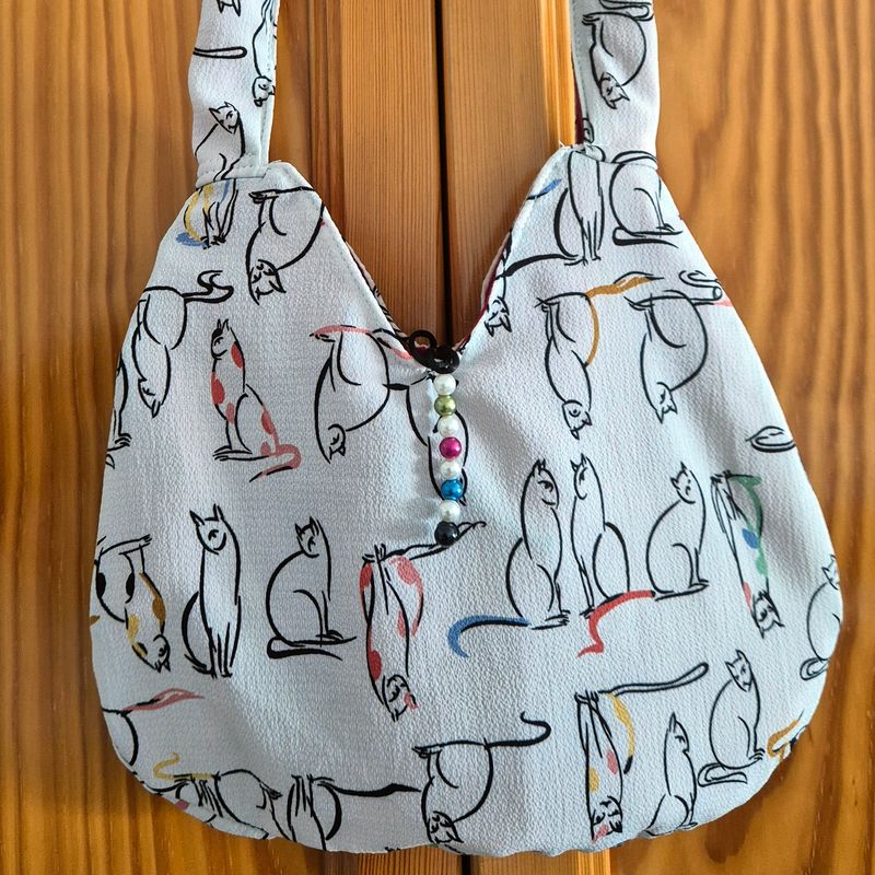 Recycled cloth bag - Kitty print