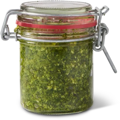 Huisgemaakte Pesto (200g) – Verse Italiaanse basilicumsaus met Parmigiano & pijnboompitten