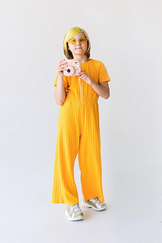 SAMPLE. Yellow Solid Jumpsuit