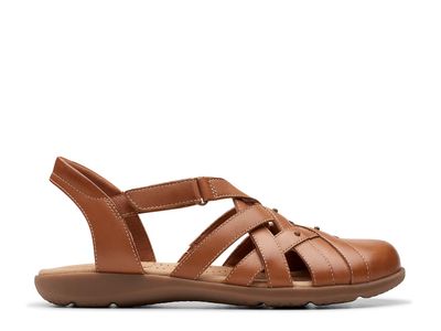 CLARKS WOMEN'S SANDAL ELIZABELLE SEA TAN LEATHER
