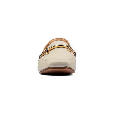 CLARKS WOMEN'S PURE BLOCK WHITE LEATHER