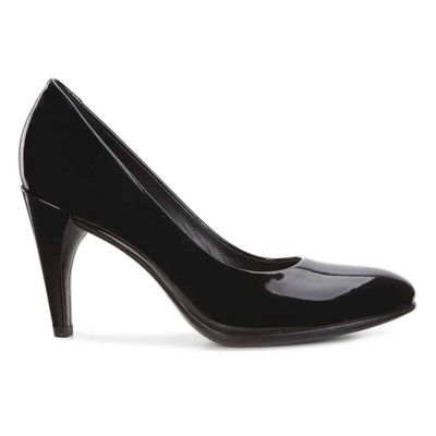 ECCO WOMEN'S DRESS SHOE PUMP SHAPE 75 SLEEK BLK PATENT