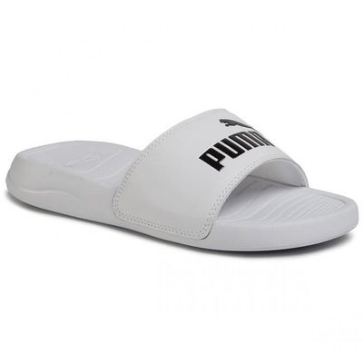 PUMA KID&#39;S POPCAT WHITE SLPPERS