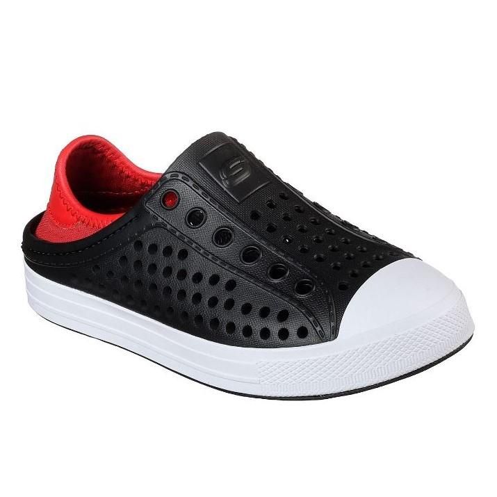 SKECHERS BOY&#39;S GUZMAN STEPS AQUA SURGE BLACK SANDAL