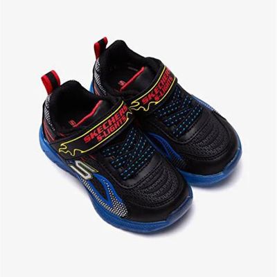 SKECHERS BOY'S S LIGHTS-ILLUMI-BRIGHTS-THERMO-TRCKER BKRB CASUAL SHOES