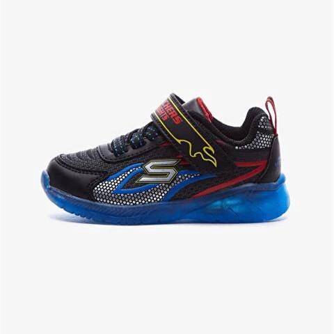 SKECHERS BOY&#39;S S LIGHTS-ILLUMI-BRIGHTS-THERMO-TRCKER BKRB CASUAL SHOES