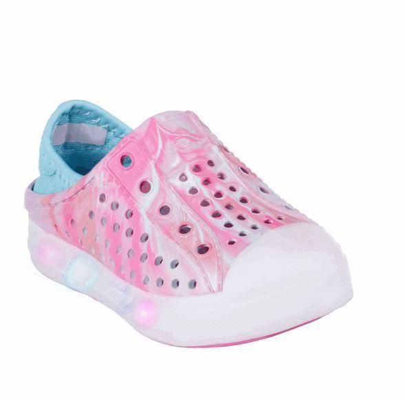 SKECHERS GIRL&#39;S GUZMAN FLASH - SOLAR BEAMZ SANDAL LAVENDER