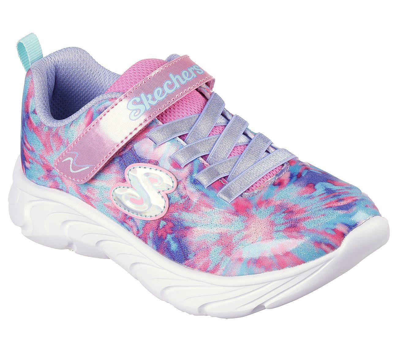 SKECHERS GIRL&#39;S DYNAMIC DASH VIVID PAINT PINK MULTI CASUAL SHOES