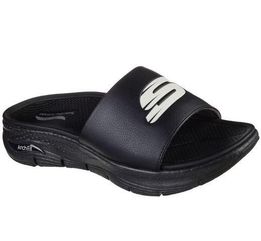 SKECHERS MEN&#39;S ARCH FIT BLK SLIPPER