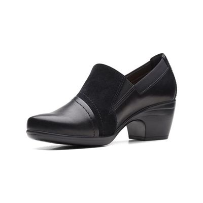 CLARKS WOMEN'S DRESS SHOE EMILY STEP BLK LEATHER