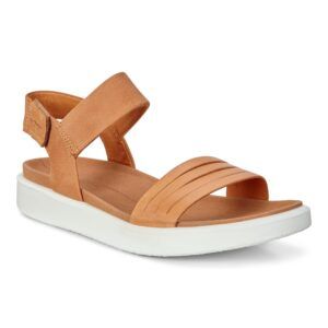 ECCO WOMEN&#39;S FLOWT SUEDE FLAT SANDAL BROWN, Size: 36(EU)