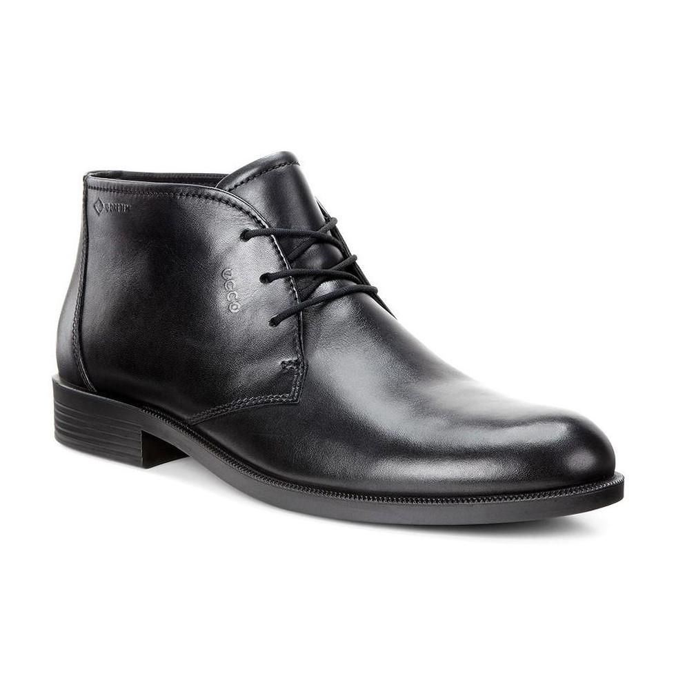 ECCO MEN&#39;S HAROLD BLK DRESS BOOT, Size: 43(EU)