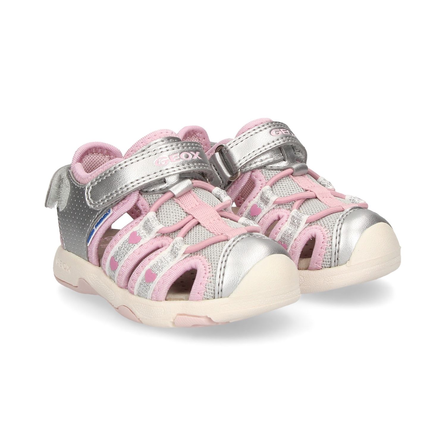 GEOX GIRL&#39;S SANDAL SAND MULTY SILVER