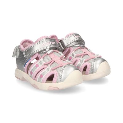 GEOX GIRL'S SANDAL SAND MULTY SILVER