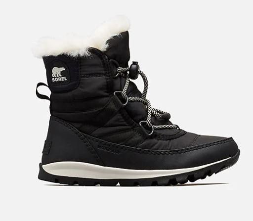SOREL GIRL&#39;S YOUTH WHITNEY SHORT LACE WINTER BOOT BLACK
