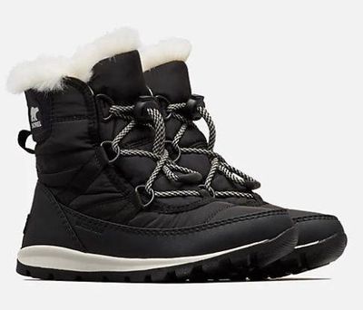 SOREL GIRL'S YOUTH WHITNEY SHORT LACE WINTER BOOT BLACK