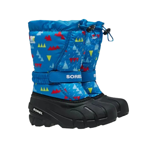 SOREL BOY&#39;S FLURRY PRINT BLUE WINTER BOOT