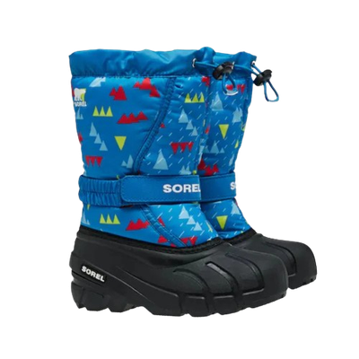 SOREL BOY&#39;S FLURRY PRINT BLUE WINTER BOOT