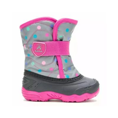 KAMIK GIRL'S SNOWBUG 6 WINTER BOOT GREY/PINK
