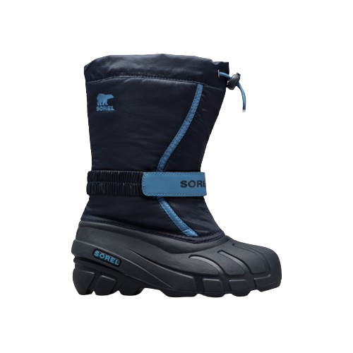 SOREL BOY&#39;S FLURRY COLLEGIATE NAVY WINTER BOOT
