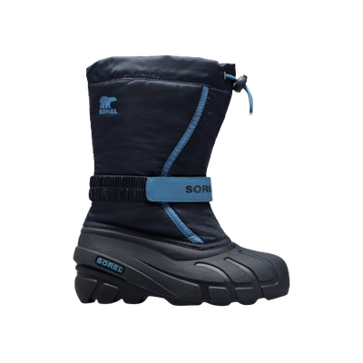 SOREL BOY&#39;S FLURRY COLLEGIATE NAVY WINTER BOOT