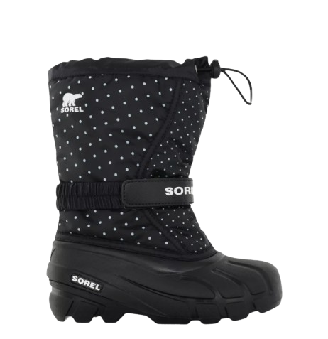 SOREL BOY&#39;S FLURRY PRINT BLK WINTER BOOT