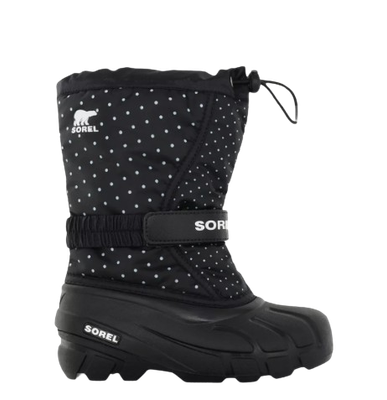 SOREL BOY&#39;S FLURRY PRINT BLK WINTER BOOT