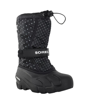 SOREL BOY'S FLURRY PRINT BLK WINTER BOOT