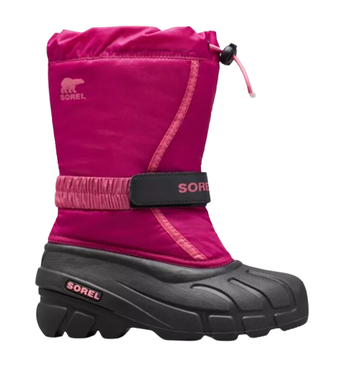 SOREL GIRL&#39;S FLURRY DEEP BLUSH TROPIC PINK WINTER BOOT