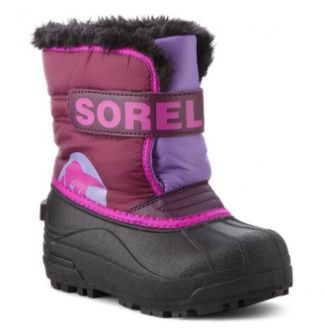 SOREL GIRL&#39;S SNOW COMMANDE PURPLE VIOLET GUMDROP WINTER BOOT