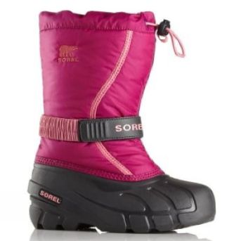 SOREL GIRL&#39;S FLURRY TROPIC PINK WINTER BOOT