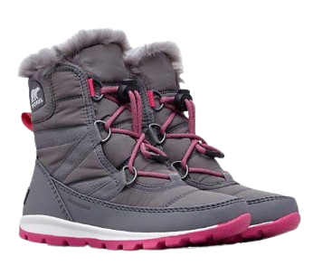 SOREL GIRL'S YOUTH WHITNEY SHORT LACE WINTER BOOT QUARRY