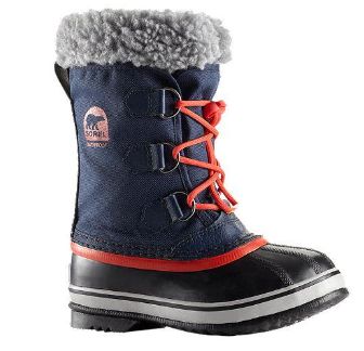 SOREL GIRL&#39;S YOUTH YOOT PAC NYLON WINTER BOOT NAVY+ORANGE