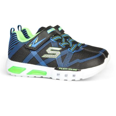 SKECHERS BOY'S TODDLER S LIGHTS: FLEX-GLOW BLACK CASUAL SHOE
