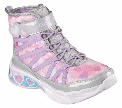 SKECHERS GIRL&#39;S SWEETHEART LIGHTS PINK WITHER BOOT