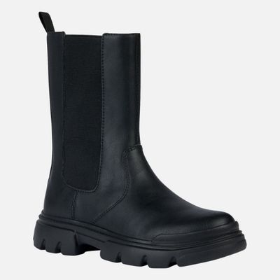 GEOX GIRL&#39;S J JUNETTE E WINTER BOOT BLACK