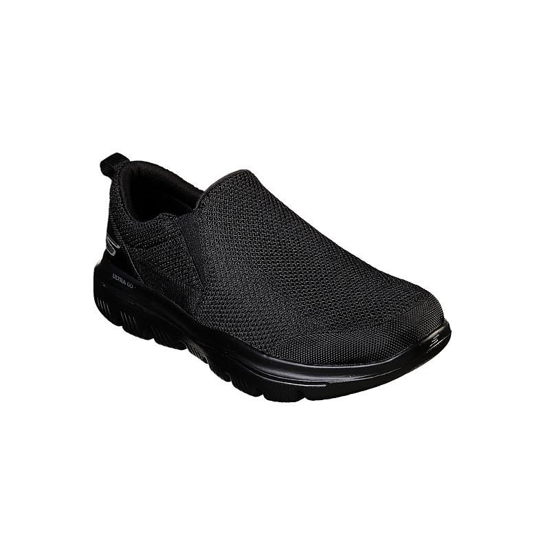 SKECHERS MEN&#39;S GOWALK EVOLUTION ULTRA IMPECCABLE BLACK ATHLETIC SHOE