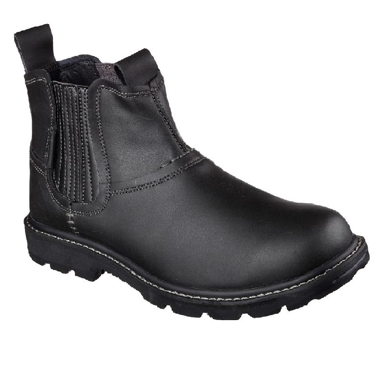SKECHERS MEN&#39;S BLAINE-ORSEN DARK BLACK CASUAL BOOT