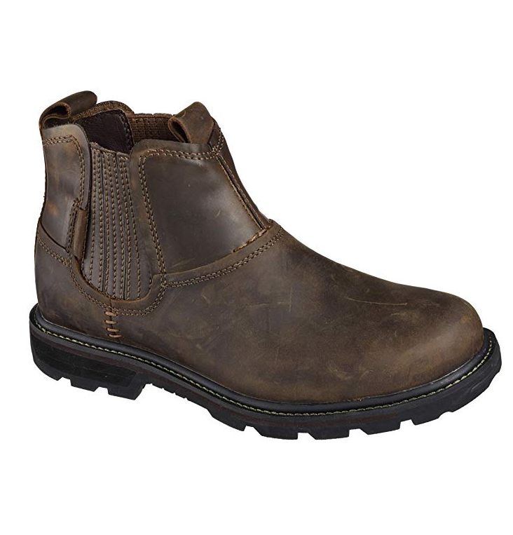 SKECHERS MEN&#39;S BLAINE-ORSEN DARK BROWN CASUAL BOOTS