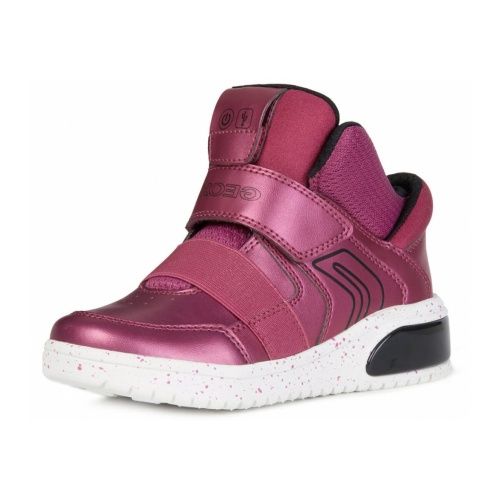 GEOX GIRL&#39;S XLED WITH LIGHT FUCHSIA ATHLETIC SHOE