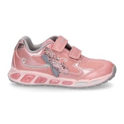 GEOX GIRL'S WITH LIGHT SHUTTLE ROSE CASUAL SHOE