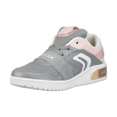GEOX GIRL'S XLED GREY ATHLETIC SHOE