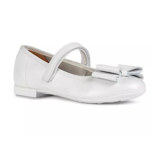 GEOX TODDLER GIRL&#39;S DRESS SHOE BALLERINAS PLIÉ WHT