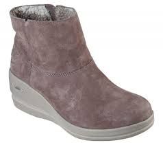 SKECHERS WOMEN'S ARCH FIT RISE POSH DARK TAUPE CASUAL BOOT