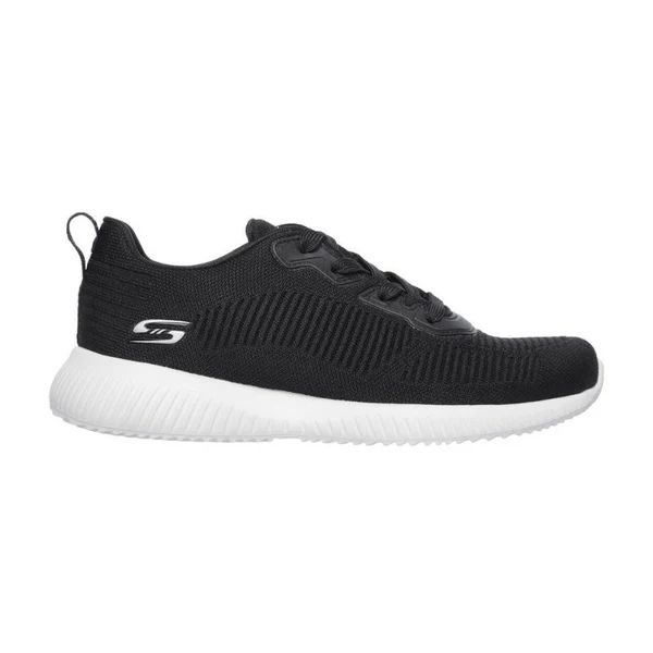 SKECHERS WOMEN&#39;S BOBS SQUAD TOUGH ALTHLETIC SHOES TALK BLK&amp;WHT
