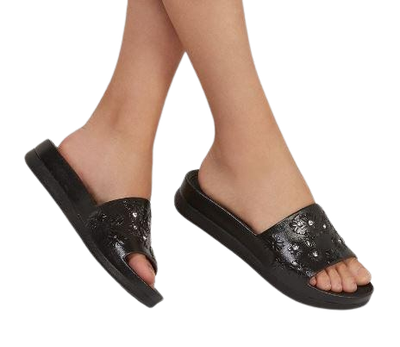 SKECHERS WOMEN'S CASUAL CALI CHARM REFLECTION BLK SLIPPER