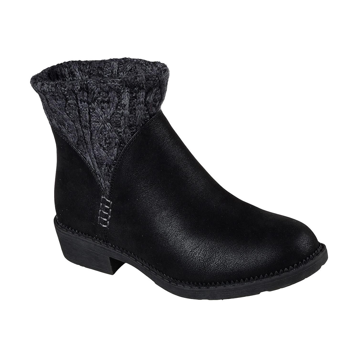 SKECHERS WOMEN&#39;S BOOTIE ELM BLK WITHER BOOT, Size: 5.5(US)